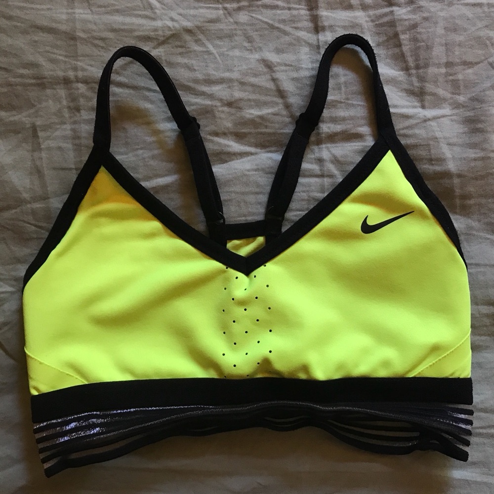 lightning green sports bra.